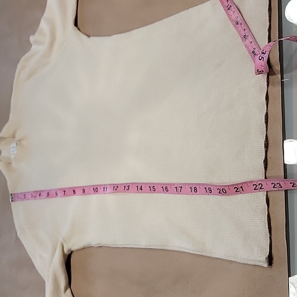 TSE Size S Cream Colored Cashmere & Silk Mock Neck Long Sleeve Knit Top/Sweater - Picture 7 of 12